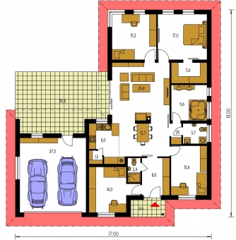 Plan de sol du rez-de-chaussée - BUNGALOW 126